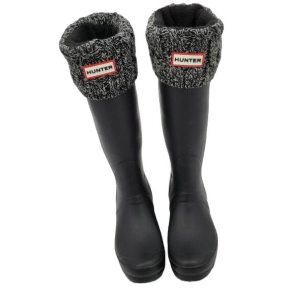 Hunter Rain Boots Womens Size US 6M Black Tall Rubber Wellies Over Boot Socks - Picture 5 of 7